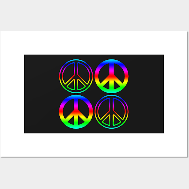 Rainbow Peace Signs Pattern Wall Art by ExpressYourSoulTees